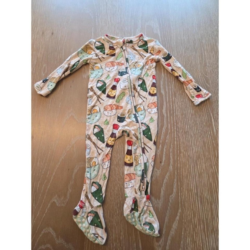 Bums and roses baby bamboo sleeper 6-9 mos